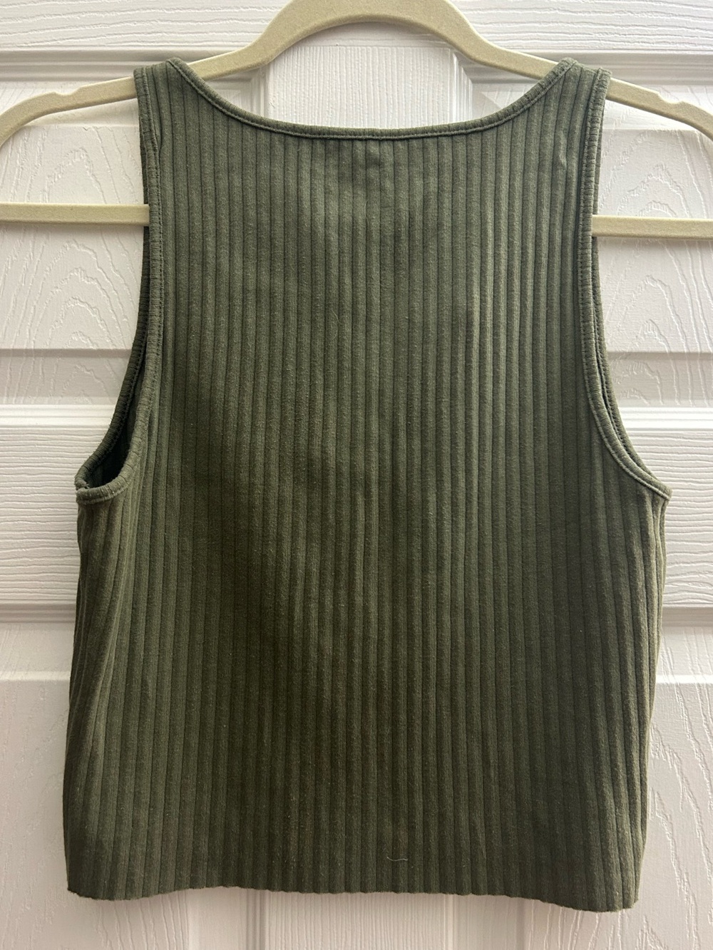 Olive Ribbed Tank Top - Picture 3 of 3
